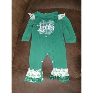 Romper boutique st Patrick's day lucky one piece size 100 3t